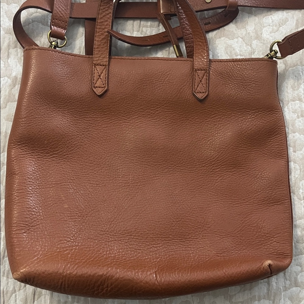 Madewell Transport Tote Leather Crossbody Bag Cognac Brown - Picture 4 of 10